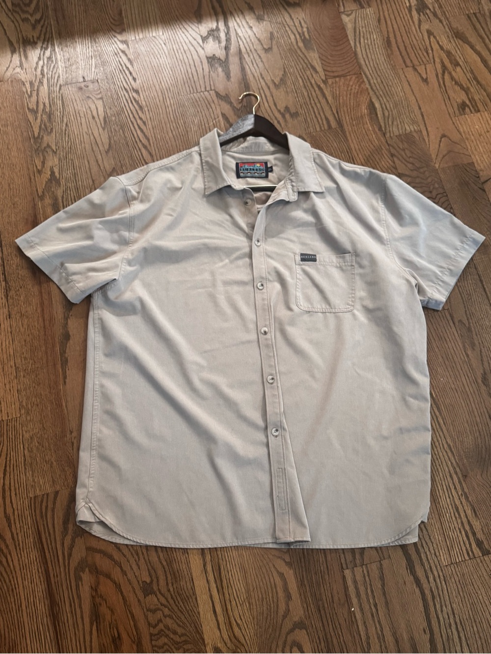 BURLEBO Performance Button-Up Short Sleeve Shirt.